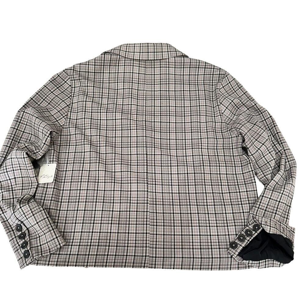 #235 FREE PEOPLE-WE THE‎ FREE CALI BOXY PLAID BLAZER SIZE: SMALLL- RET: $168 - Picture 9 of 13
